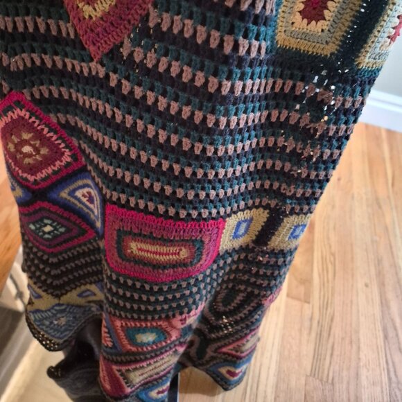DOUBLE D RANCH- Rare Crochet Maxi Skirt: Size: Small. Multi Color - Picture 6 of 6